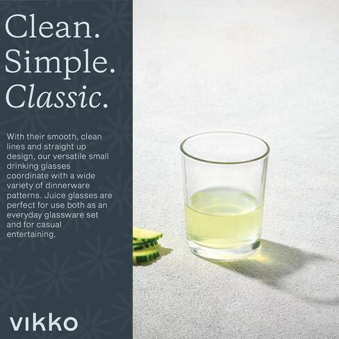 Vikko Small Orange Fruit Juice Glasses, 5 oz, Set of 6, Durable Glass Tumblers, Dishwasher Safe in Saudi Arabia