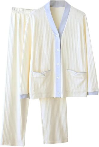 Pajama Sets for Women 2 Piece Fuzzy Loungewear Set Fleece Button Down Pajamas Soft Homewear Sets Warm Sleepwear in Saudi Arabia