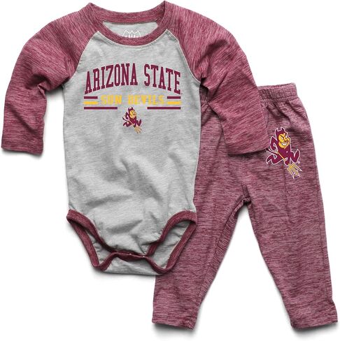 Wes and Willy Baby College Sports Fan Long Sleeve One Piece and Pant Set in Kuwait