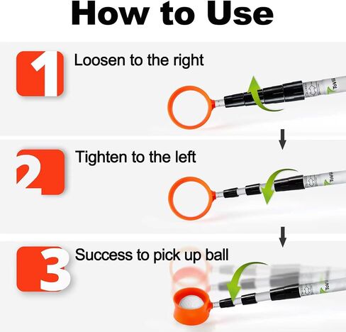 ToVii Golf Ball Retriever - Telescopic Aluminum Alloy Pole and Firm Nylon Cup Grabber in Saudi Arabia