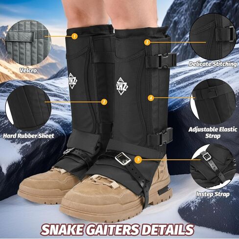 ZHZ Snake Gaiters متين مقاوم للماء لحماية الجزء السفلي من الأرجل، واقيات ثعبان مع حجم قابل للتعديل للرجال والنساء، يستخدم للصيد والمشي لمسافات طويلة والعمل في المزرعة in Saudi Arabia