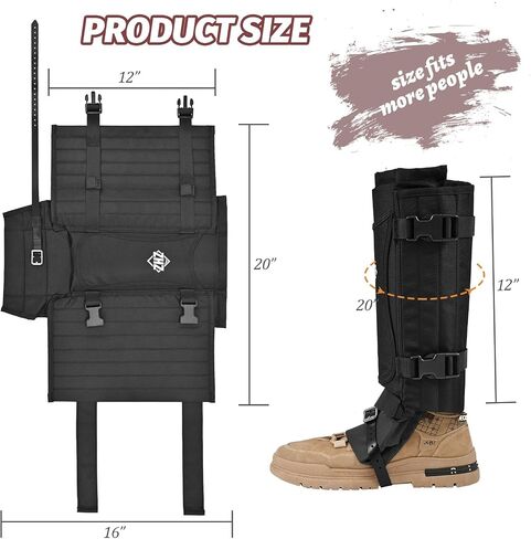 ZHZ Snake Gaiters متين مقاوم للماء لحماية الجزء السفلي من الأرجل، واقيات ثعبان مع حجم قابل للتعديل للرجال والنساء، يستخدم للصيد والمشي لمسافات طويلة والعمل في المزرعة in Saudi Arabia