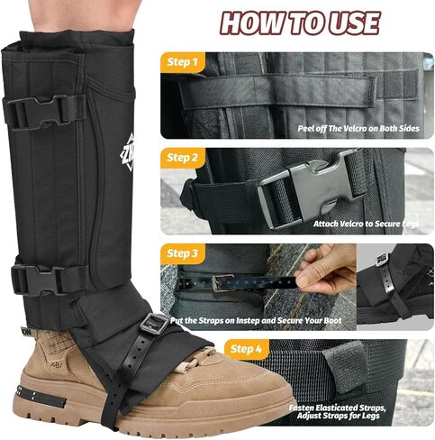 ZHZ Snake Gaiters متين مقاوم للماء لحماية الجزء السفلي من الأرجل، واقيات ثعبان مع حجم قابل للتعديل للرجال والنساء، يستخدم للصيد والمشي لمسافات طويلة والعمل في المزرعة in Saudi Arabia