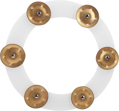 Gold Drum Set Stomp Rub Tambourine with Stainless Steel Bells Durable Metal and Rubber Drum Set Cymbals Bright Jingle Sound Percussion Accessories for Band Performance (Silver) in Saudi Arabia