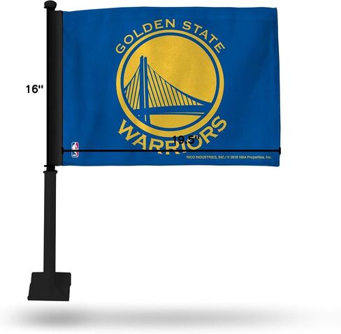 Rico Industries NBA Golden State Warriors Car Flag with included Pole in Saudi Arabia