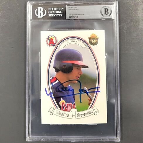 Wally Joyner signed 5x7 Oversized 1986 Smokey The Bear Promo Card ~ Beckett BAS - MLB Autographed Baseball Cards in Saudi Arabia