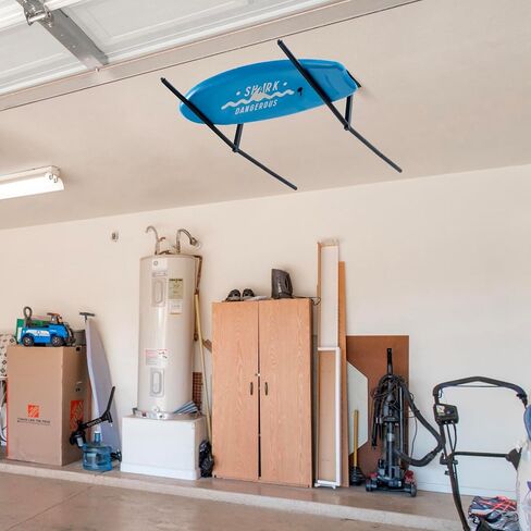 MyGift Garage Ceiling Mounted Industrial Metal SUP and Surfboards Adjustable Storage Rack, Space Saving Hanging Ladder Holder Rack, 2 Piece Set in Saudi Arabia