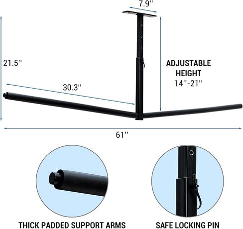 MyGift Garage Ceiling Mounted Industrial Metal SUP and Surfboards Adjustable Storage Rack, Space Saving Hanging Ladder Holder Rack, 2 Piece Set in Saudi Arabia