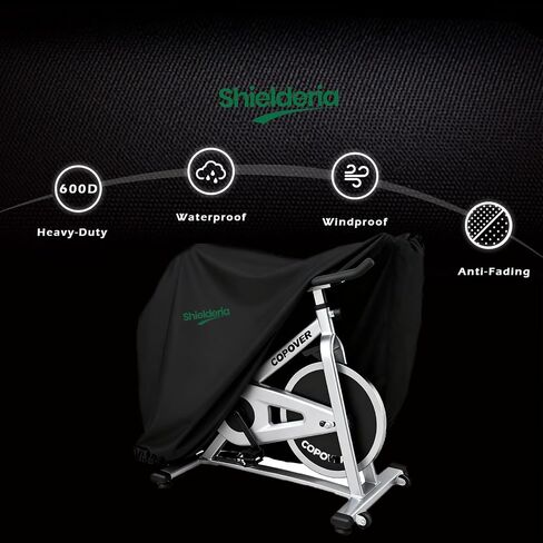 غطاء دراجة تمرين 600D غطاء دراجة مقاوم للماء والغبار، غطاء دراجة تمرين منتصب مع فتحة تهوية، غطاء كبير لجميع الأحوال الجوية لدراجة بيلوتون، مناسب لدراجة بيلوتون + وشوين in Saudi Arabia