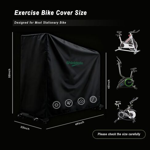 غطاء دراجة تمرين 600D غطاء دراجة مقاوم للماء والغبار، غطاء دراجة تمرين منتصب مع فتحة تهوية، غطاء كبير لجميع الأحوال الجوية لدراجة بيلوتون، مناسب لدراجة بيلوتون + وشوين in Saudi Arabia