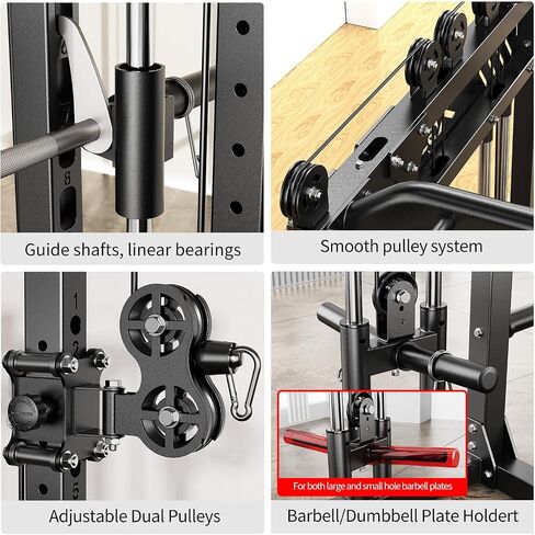 Smith Machine with Cable Crossover System, Multi-Function Power Cage Squat Rack for Home Gym, Power Rack and Packages Weight Sets. in Saudi Arabia