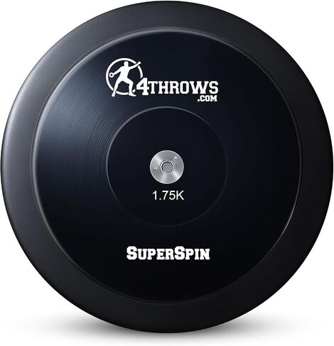 قرص مسابقة Super Spin للمضمار والميدان، المدرسة الثانوية، الكلية، الرجال والنساء - وزن حافة 85%، أداء عالي الدوران، معتمد من الاتحاد الدولي لألعاب القوى مع حقيبة حمل مجانية، أسود in Kuwait