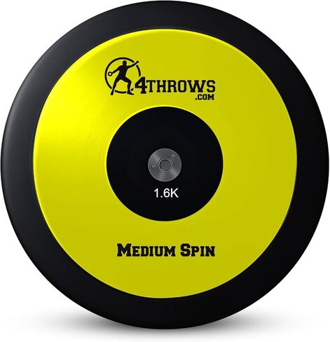 قرص مسابقة الدوران المتوسط ​​للمضمار والميدان، والمدرسة الثانوية، والكلية، والرجال والنساء - وزن حافة 75%، معتمد من الاتحاد الدولي لألعاب القوى مع حقيبة حمل مجانية، أصفر نيون وأسود in Kuwait