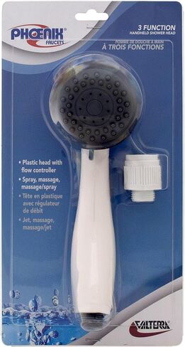 Part Synergy Replacement for Hand-Held Shower Head 3 Function Spray White Plastic Direct Fit in Saudi Arabia