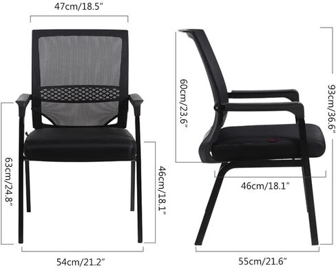 High Back Ergonomic Office Chair with Lumbar Support, Mesh Computer Desk Chair with Cushion, Swivel Staff Chair for Home & Conference(A) in Saudi Arabia