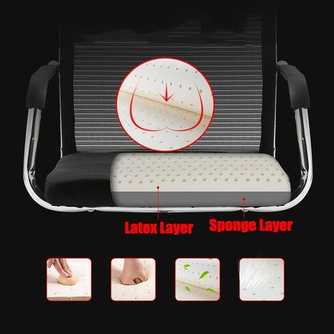 Ergonomic Mesh Office Chair with Lumbar Support, Swivel Task Computer Chair with Latex Cushion & PU Wheels for Study, Home, or Conference Room(C) in Saudi Arabia