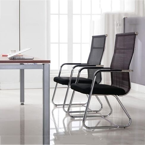 Ergonomic Office Meeting Chair with Backrest, Breathable Mesh Computer Chair for Home & Conference, Comfortable Bow Frame Chair for Long Sitting(B) in Saudi Arabia