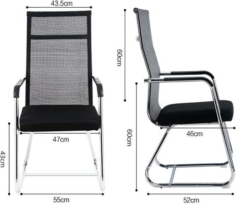 Ergonomic Office Meeting Chair with Backrest, Breathable Mesh Computer Chair for Home & Conference, Comfortable Bow Frame Chair for Long Sitting(B) in Saudi Arabia