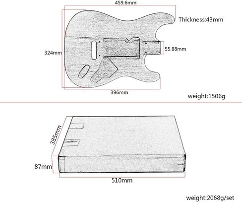 Alnicov Unfinished Electric Guitar Body for Fender Stratocaster ST Guitar DIY Accessory Red Walnut Wood in Saudi Arabia
