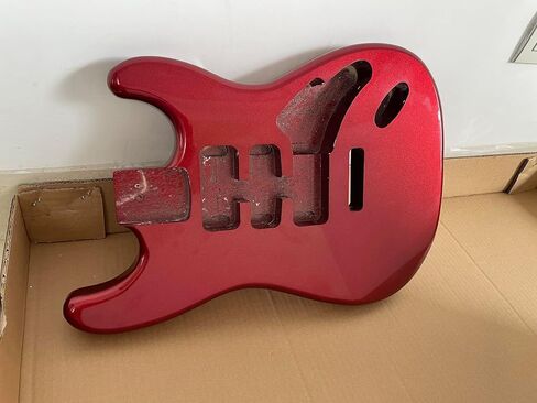 Electric Guitar Body Mahogany Wood ST Style DIY Guitar Body Humbucker/Single/Humbucker Candy Apple Red. in Kuwait