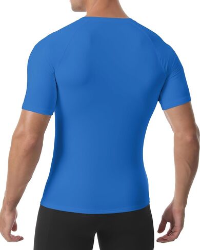 Roadbox Mens Compression Shirt Short Sleeve, 3 Pack Cool Dry Workout Base Layer Undershirts, Athletic T-Shirt for Gym Sports in Saudi Arabia