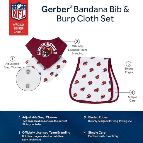 طقم صدريات وملابس تجشؤ من Gerber للجنسين من Nfl Team Bandana in Kuwait
