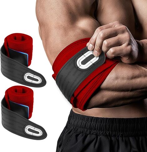 Jaffick Elbow Wraps for Weightlifting (1 Pair) - Double-Layer Reinforced 40'' Elastic Elbow Brace Compression Strap & Gym Joint Support Brace - for Bench Press, Powerlifting, and Pressing in Saudi Arabia