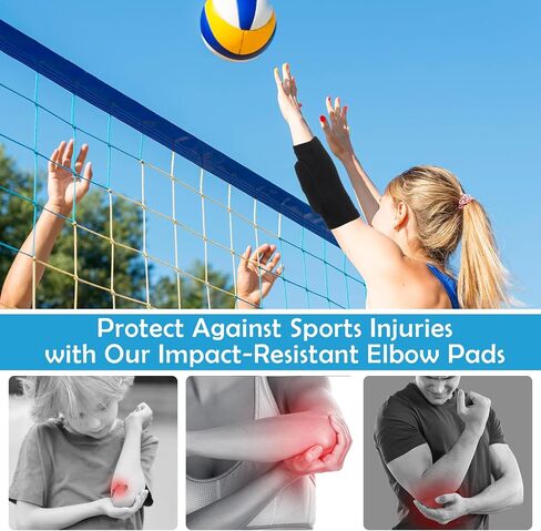 زوجان من وسادات الكوع للكرة الطائرة، وسائد إسفنجية سميكة للكوع للكرة الطائرة للرجال والنساء، وسادة حماية للمرفقين الرياضية للتهوية، لكرة السلة والتنس وكرة القدم (أسود رمادي) in Saudi Arabia