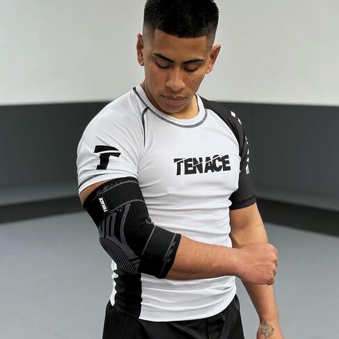 Tenace Jiu Jitsu Elbow Brace, Grappling - Compression Elbow Protection and Padded MMA, BJJ, Muay Thai, Judo - High Durability and Performance Unisex in Saudi Arabia
