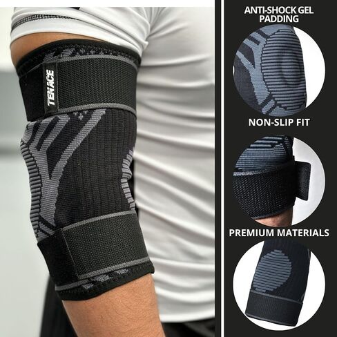 Tenace Jiu Jitsu Elbow Brace, Grappling - Compression Elbow Protection and Padded MMA, BJJ, Muay Thai, Judo - High Durability and Performance Unisex in Saudi Arabia