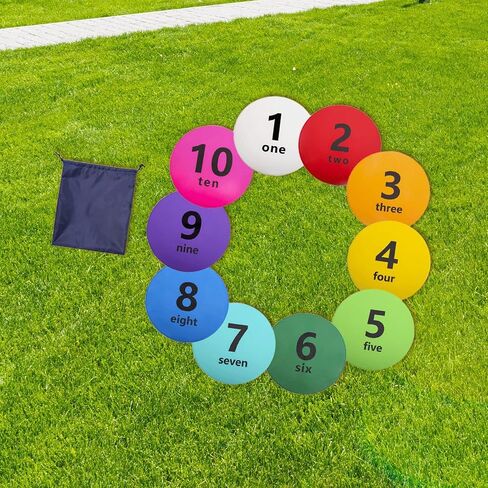 10 Pieces Numbered Markers Flat Floor Spots 12 inch Anti Skid Portable Football Yard Markers for Gym Agility Training in Saudi Arabia