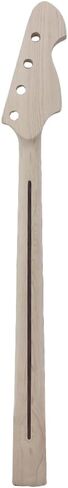 Electric Bass Neck Reverse Headstock 22 Fret 34 Inch - Maple Fretboard with Black Block Inlays & Binding, Bolt-On Design for 4-String Bass Builds (42mm Nut) in Saudi Arabia