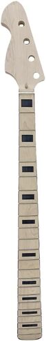 Electric Bass Neck Reverse Headstock 22 Fret 34 Inch - Maple Fretboard with Black Block Inlays & Binding, Bolt-On Design for 4-String Bass Builds (42mm Nut) in Saudi Arabia