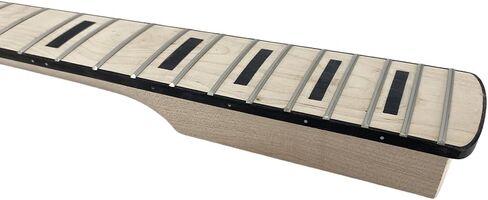 Electric Bass Neck Reverse Headstock 22 Fret 34 Inch - Maple Fretboard with Black Block Inlays & Binding, Bolt-On Design for 4-String Bass Builds (42mm Nut) in Saudi Arabia
