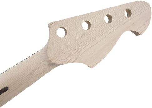 Electric Bass Neck Reverse Headstock 22 Fret 34 Inch - Maple Fretboard with Black Block Inlays & Binding, Bolt-On Design for 4-String Bass Builds (42mm Nut) in Saudi Arabia