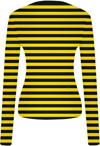 Base Layer Tops for Women Long Sleeve Pullover Striped Stretch Fitted Lightweight Thermal Shirts for Cold Weather S-5X in Saudi Arabia