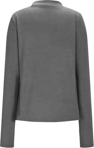 Long Sleeve Thermal Shirts for Women Cold Weather Basic Layer Mock Neck Underwear Warm Bottom Tops with Thumb Hole in Saudi Arabia
