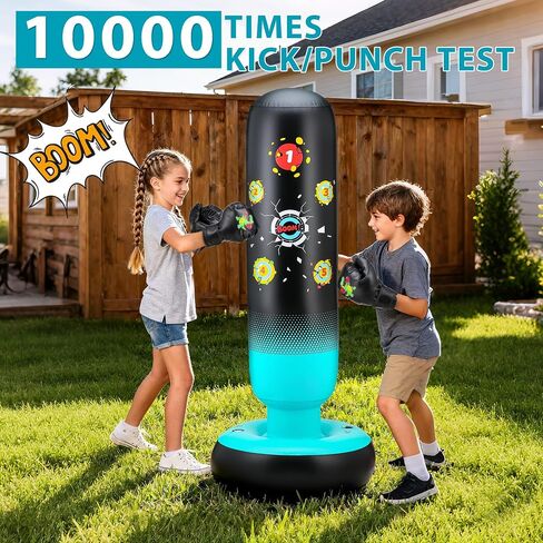 Kids Punching Bag with Boxing Gloves & Pump 165cm Larger Stable Dinosaur & Hitting Target 2 in 1 Inflatable Punching Bag for Kids Boxing Training Bag Set Gifts for Boys & Girls Age 3-12 in Saudi Arabia
