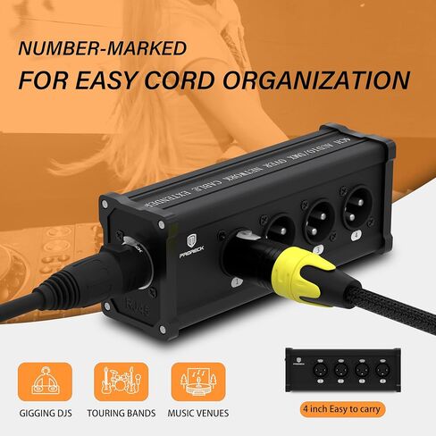 PRORECK 4 قنوات XLR إلى Ethercon RJ45 Cat6 3-Pin DMX وموسع الصوت، مثالي لإضاءة المسرح والصوت المباشر واستوديوهات التسجيل (3-Pin XLR إلى Ethercon RJ45 CAT6) in Saudi Arabia