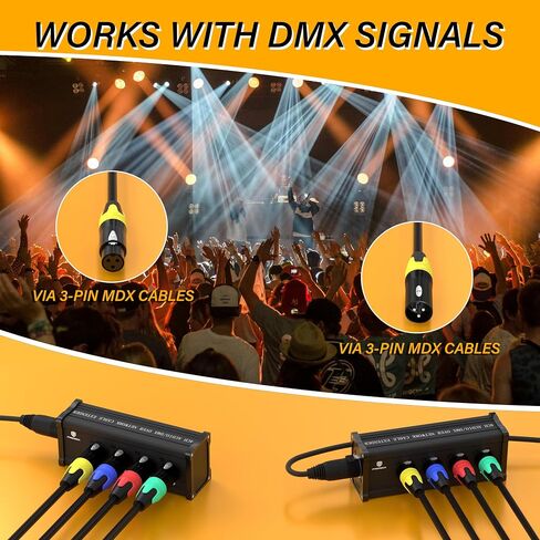PRORECK 4 قنوات XLR إلى Ethercon RJ45 Cat6 3-Pin DMX وموسع الصوت، مثالي لإضاءة المسرح والصوت المباشر واستوديوهات التسجيل (3-Pin XLR إلى Ethercon RJ45 CAT6) in Saudi Arabia