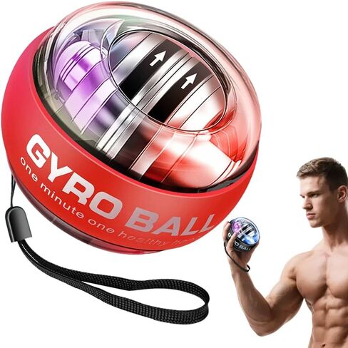 Wrist Ball, 2026 New Wrist Ball Exerciser, Auto-Start Gyroscopic Forearm Exerciser with LED Lights, Adjustable Resistance for Enhance Grip Strength in Saudi Arabia