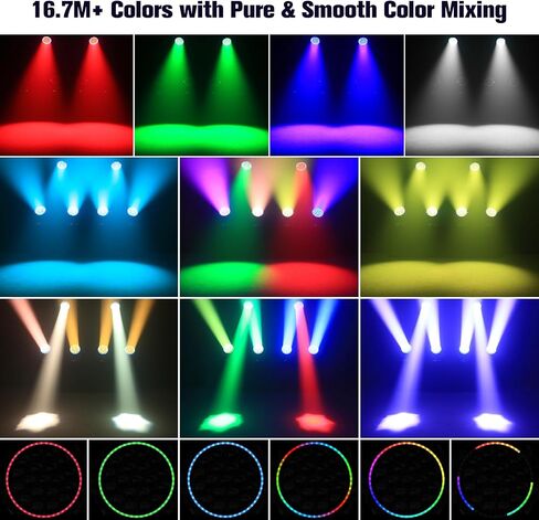 Moving Head Stage Light 19x15W RGBW 4 in 1 Focusing Bee Eyes + Light Strip with Zoom & Beam Effects,540° Pan/220° Tilt,DMX512 Control for DJ/Club/Concert Lighting/Bars/Dances in Saudi Arabia