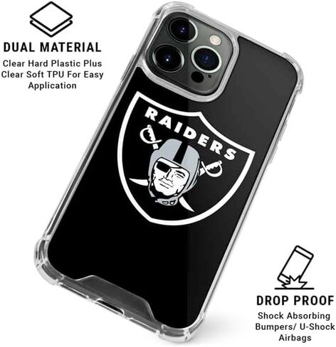 Skinit Clear Phone Case Compatible with iPhone 15 Pro - Officially Licensed NFL Las Vegas Raiders Large Logo Design in Saudi Arabia