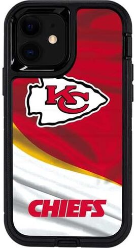 غلاف هاتف من Skinit متوافق مع حافظة OtterBox Defender Pro لهاتف iPhone 12 - تصميم مرخص رسميًا من NFL Kansas City Chiefs in Saudi Arabia