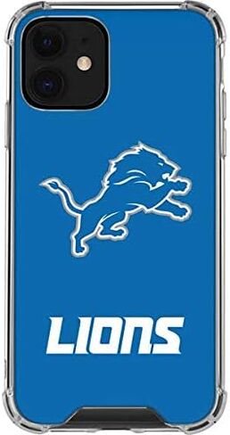 Skinit Clear Phone Case Compatible with iPhone 12 - Officially Licensed NFL Detroit Lions Distressed Design in Saudi Arabia
