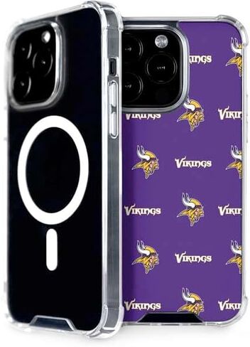 Skinit Phone Case Compatible with MagSafe iPhone 15 Pro - Officially Licensed NFL Minnesota Vikings Blitz Series Design in Saudi Arabia