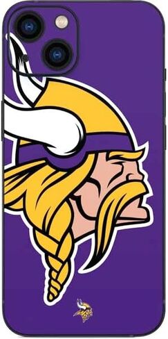 Skinit Decal Phone Skin Compatible with iPhone 15 - Officially Licensed NFL Minnesota Vikings Large Logo Design in Saudi Arabia