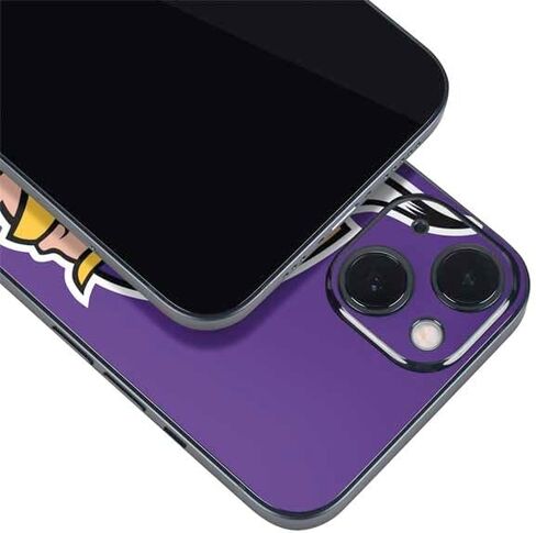 Skinit Decal Phone Skin Compatible with iPhone 15 - Officially Licensed NFL Minnesota Vikings Large Logo Design in Saudi Arabia