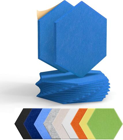 18 Pack Soundproof Wall Panels Self-Adhesive, Square Sound Proof Foam Panels for Wall, High Density Acoustic Panels, Acoustic Foam Panels for Home Office, Reccording Studio 12" X 12" X 0.4" Black in Kuwait