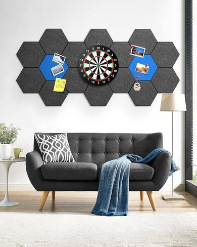 18 Pack Soundproof Wall Panels Self-Adhesive, Square Sound Proof Foam Panels for Wall, High Density Acoustic Panels, Acoustic Foam Panels for Home Office, Reccording Studio 12" X 12" X 0.4" Black in Kuwait